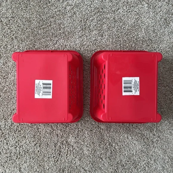 Red Plastic Storage Baskets (2) - Picture 7 of 7